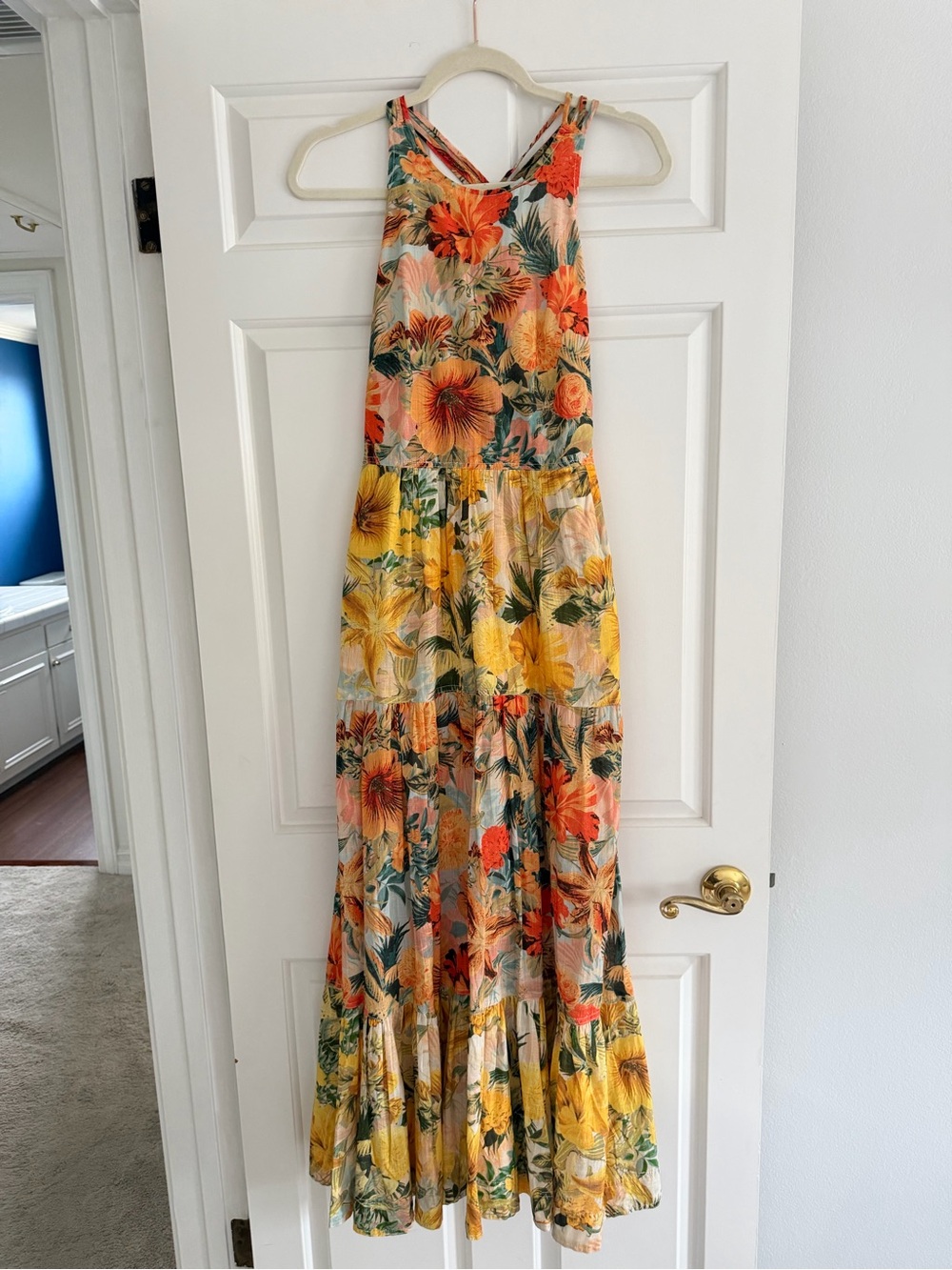 Pilcro Halter Tiered Maxi Dress